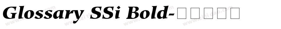 Glossary SSi Bold字体转换